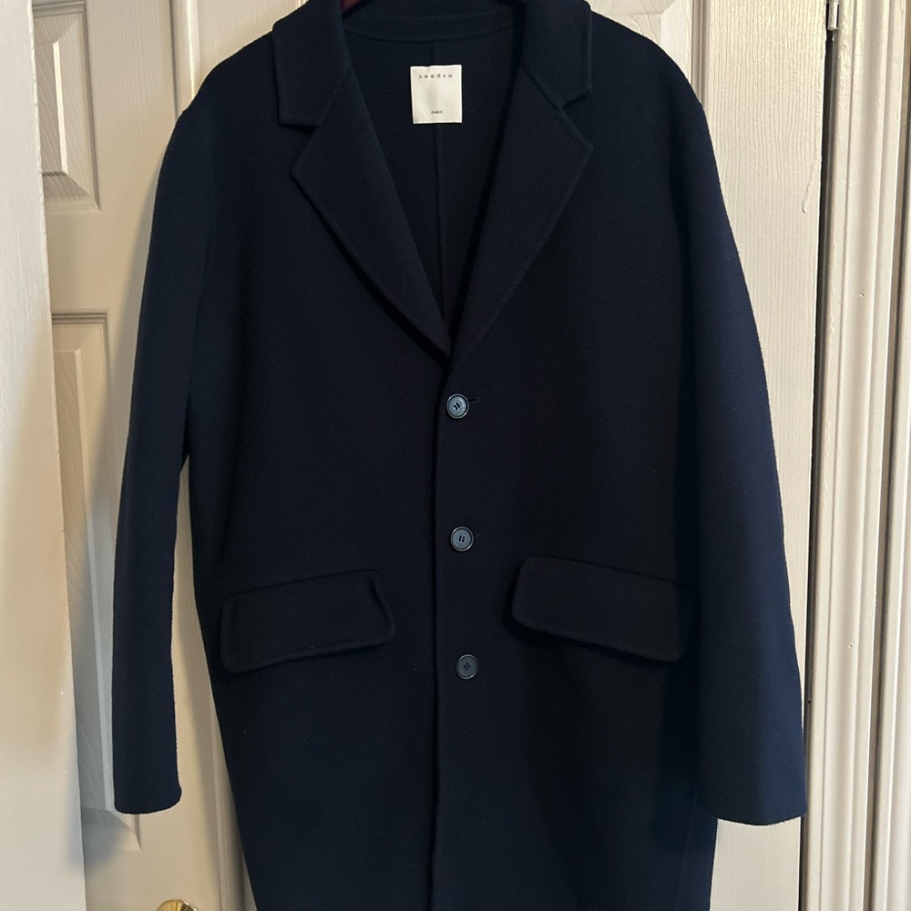 Sandro Navy Men's wool coat